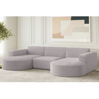 Fun Möbel Wohnlandschaft U-Form Sofa PALMA in Stoff Ascot Rose