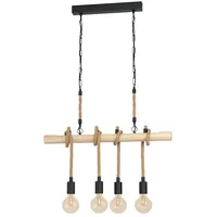 EGLO Youngstown, Hängeleuchte schwarz, braun