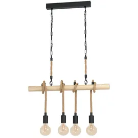 EGLO Youngstown, Hängeleuchte schwarz, braun