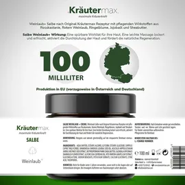 kr√§utermax ‚äì naturheilmittel seit 1890 Kräutermax Salbe Weinlaub plus Creme 100 ml