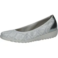 CAPRICE Damen Ballerinas aus Leder mit Keilabsatz, Silber (Silver
