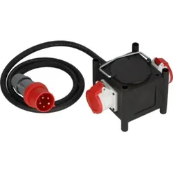 Brennenstuhl Kompakter Gummi-Stromverteiler / Gummiverteiler (2m Kabel, 2x CEE 400V/32A, Baustelleneinsatz und ständiger Einsatz im Freien, Made in Germany)