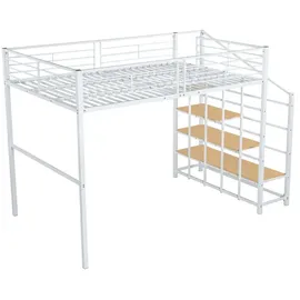 XDOVET Hochbett 140 x 200 cm Metall weiß
