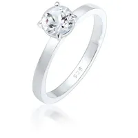 Elli Premium Verlobungsring Solitär Topas Weiß 925 Sterling Silber silberfarben 58 mm