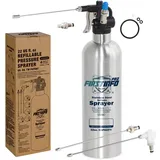 FIRSTINFO A1636K Patentierte Nachfüllbare Bremsenreiniger Sprühflasche, 650 ml Edelstahl Drucksprühgerät, Maximaldruck 110 psi, Wiederverwendbare Aerosoldose, Mit 4 Düsen