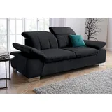 DOMO collection Couch Kunstleder 3-Sitzer Schwarz