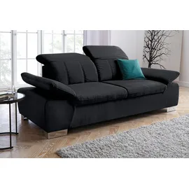 DOMO collection Couch Kunstleder 3-Sitzer Schwarz
