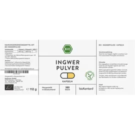 bioKontor Ingwer Kapseln BIO 180 Stück