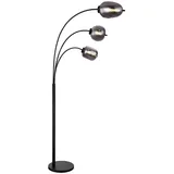 GLOBO Retrofit Stehlampe Blacky, schwarz Metall, Glas, 60x175x80 cm