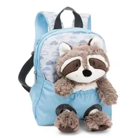 NICI Rucksack Plüschtier Kindergartenrucksack Waschbär blau