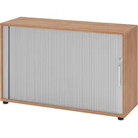 bümö Rollladenschrank 120 x 40 x 74,8 cm Braun/Silber