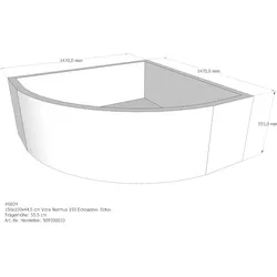 Badewannenträger für VitrA Normus 150 150 × 150 × 44,5 cm