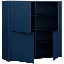 Forte Highboard 124,5 x 121,5 x 34,9 cm Nachtblau