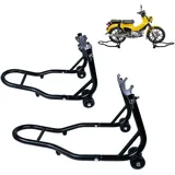 UISEBRT 2 Stück Motorradständer Vorne + Hinten Motorradheber Motorrad Ständer Motorrad Heber mit 4 rollen Motorrad Hebebühne