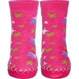 Playshoes Unisex Kinder Hüttenschuhe Hausschuh, Pink Sterne, 27/30