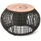 MARELIDA Beistelltisch Ø 58 x 37 cm Schwarz