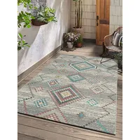 The CarPET Palma - Outdoor Teppich wetterfest – Balkon Teppich, Terrasse & Garten – UV-beständig, pflegeleicht, Indoor Outdoor Teppich, Creme, 140 x 200 cm