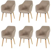 Mendler 6er-Set Esszimmerstuhl Malmö T381, Stuhl Küchenstuhl, Retro 50er