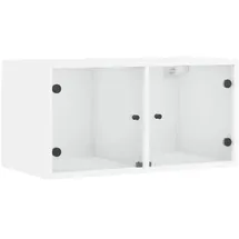 vidaXL Wandschrank mit Glastüren Weiß 68,5x37x35 cm