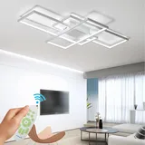 WHLL Wohnzimmer Deckenlampe LED Dimmbar mit Fernbedienung LED Deckenleuchte Wohnzimmer Schlafzimmer Wohnzimmer Lampe Decke Modern Ceiling Light Living Room Deckenbeleuchtung (Weiß, 105cm)