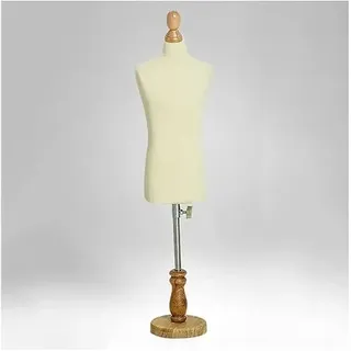 DZYHFCO Männliche Schaufensterpuppe, Schneiderpuppe, verstellbare Höhe, Körperpuppen, dreidimensionale runde Basis, halblange Bösewichte, Lehrwerkzeuge, Modenschau (Größe: Brustumfang 42 cm)
