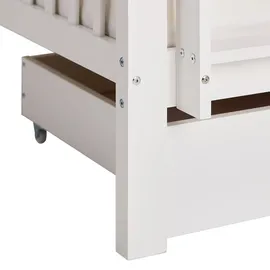 Homestyle4u Etagenbett 90 x 200 cm Kiefer massiv lackiert weiß