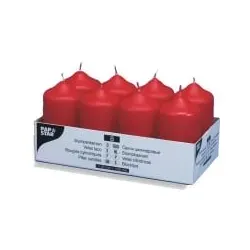 Papstar Stumpenkerzen rot 17987 , 1 Packung = 8 Stück
