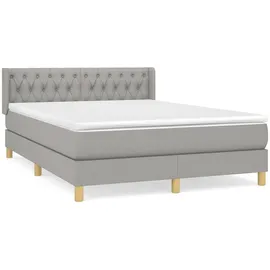 vidaXL Boxspringbett 140 x 200 cm Hellgrau