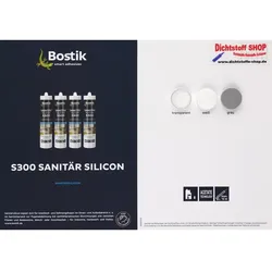 Bostik S300 Sanitärsilicon Silikon Dichtstoff Farbkarte-Tupfenkarte