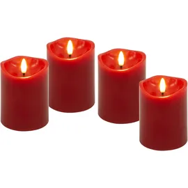 goobay LED-Echtwachskerzen 4 St. rot