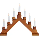 Star Trading Star Fensterleuchter Karin-7", 7-flammig Material: Holz, klare Birnchen 35 x 42 cm,Vierfarb-Karton, braun