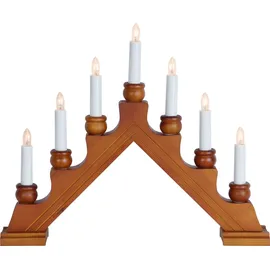 Star Trading Star Fensterleuchter Karin-7", 7-flammig Material: Holz, klare Birnchen 35 x 42 cm,Vierfarb-Karton, braun