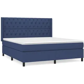 vidaXL Boxspringbett mit Matratze Blau 160x200 cm Stoff