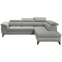 ED EXCITING DESIGN Ecksofa »Albany L-Form«, (2 St.), frei stellbar, Bettfunktion und Bettkasten, inkl. Kopfteilverstellung grau