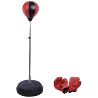 Homcom Punchingball Set Standbox Training Set höhenverstellbar Schwarz+Rot