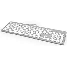 Hama KC-700 Tastatur silber/weiß, USB, DE (182651)