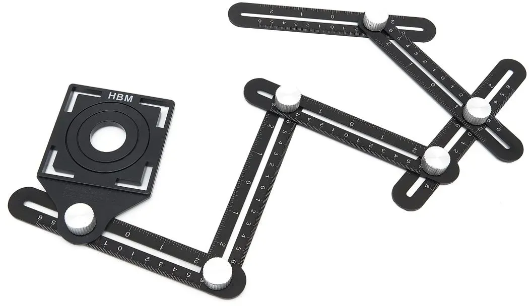 HBM 6-Wege-Multifunktions-Winkelmesser, Universal-Winkelmesser für Löcher