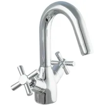 PaulGurkes Design Wasserhahn Zweigriffmischer Kreuzgriff Badarmatur Hahn