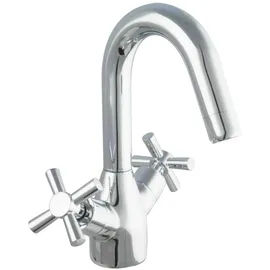 PaulGurkes Design Wasserhahn Zweigriffmischer Kreuzgriff Badarmatur Hahn
