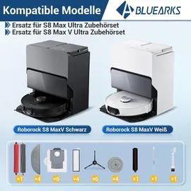bluearks 29 Stück Zubehör für Roborock S8 MaxV Ultra/S8 Max Ultra