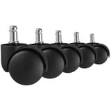 möbelando Möbelrolle Teppichbodenrollen Schwarz 5er Set Rollen für Bürostühle Teppich-Boden, (5er Set), 5 x 5 x 5 x 5 cm (B/D/H/L) schwarz