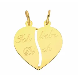Ketten-Anhänger ADELIA ́S "Damen Goldschmuck 333 Gold Anhänger Partneranhänger", gold, Schmuckanhänger, Damen, Gelbgold 333, 333 Gold Goldschmuck für Damen