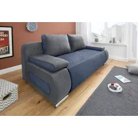 Schlafsofa COLLECTION AB "Moritz" Sofas Gr. B/H/T: 200cm x 85cm x 98cm, Microfaser PRIMABELLE, blau (anthrazit/blau) mit Bettfunktion und Bettkasten, komfortabler Federkern