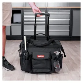 Stier Werkzeugtrolley Premium+ leer schwarz 19 Fächer