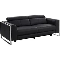 Relaxsofa 3-Sitzer elektrisch - Leder - Schwarz - davoli