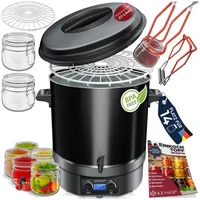 KESSER Heißgetränke- und Glühweinautomat Einkochautomat Edelstahl Heißgetränkeautomat 30-100°C Glühweinkessel, Glühweinkocher Dauerbetrieb & Abschaltautomatik inkl Zange & 2 Gläsern schwarz