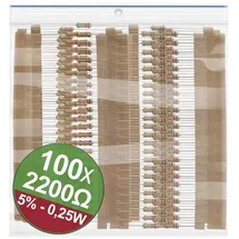Quadrios 22P071 22P071 Kohleschicht-Widerstand Sortiment 2.2kΩ axial bedrahtet 0.25W 5% 1 Set