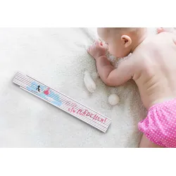 Messlatte für Mädchen | MetrieTM 2m Zollstock als Geschenk zur Geburt und Taufe