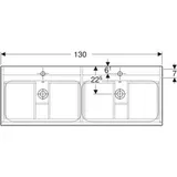 Geberit Renova Plan Set Doppelmöbelwaschtisch/Unterschrank 130cm, weiß/lackiert hochglanz 501918011