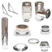 ASTEC Edelstahlschornstein Bausatz Doppelwandig DN 150 mm Edelstahl Sanierung transparent/weiß